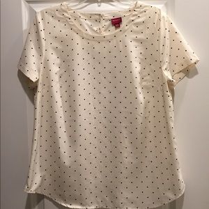 Polka Dot Polyester Top Size L